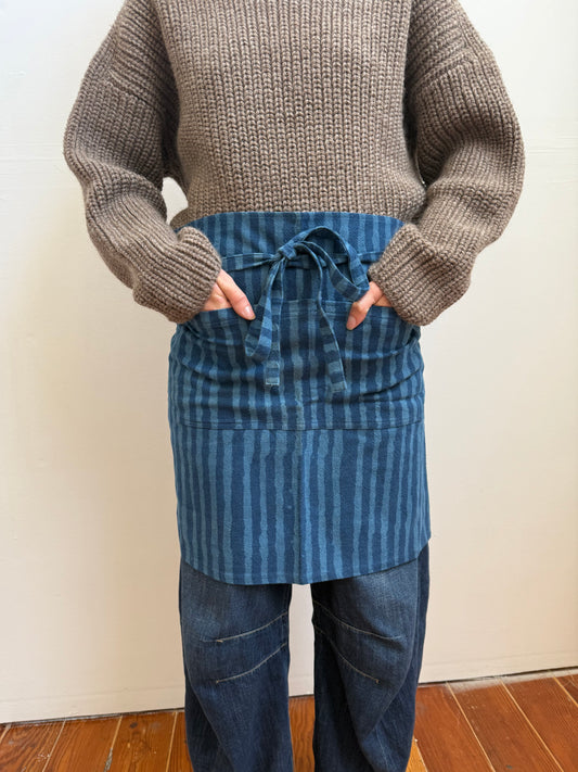 Half Apron Indigo Stripe