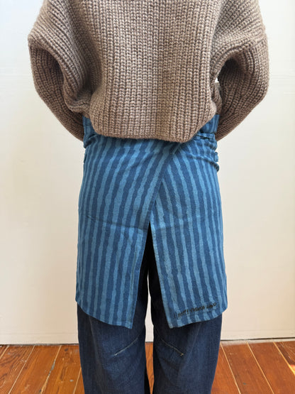 Half Apron Indigo Stripe