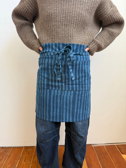 Half Apron Indigo Stripe