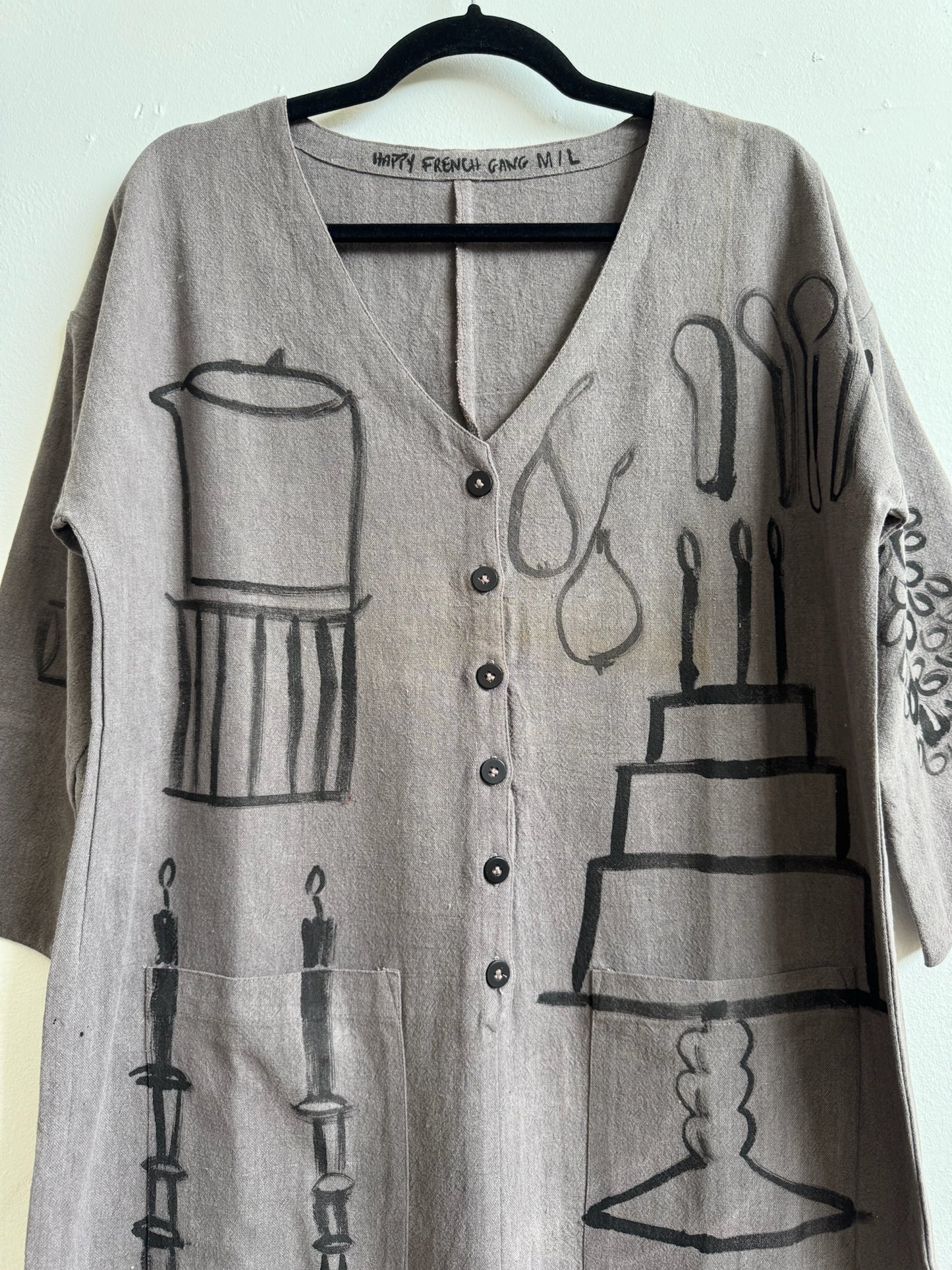 #106 Hand-painted Jumpsuit M/L - Le gâteau