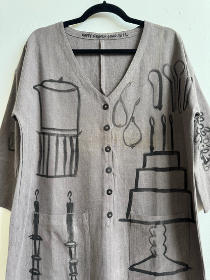 #106 Hand-painted Jumpsuit M/L - Le gâteau