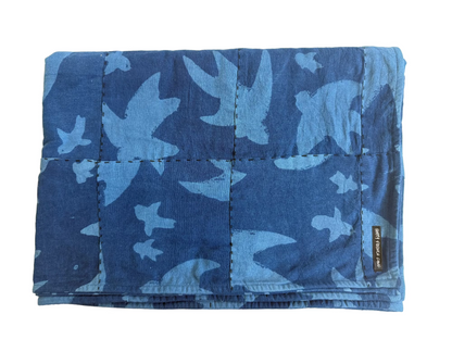 One of a Kind Indigo Liberté Quilt 75x55in