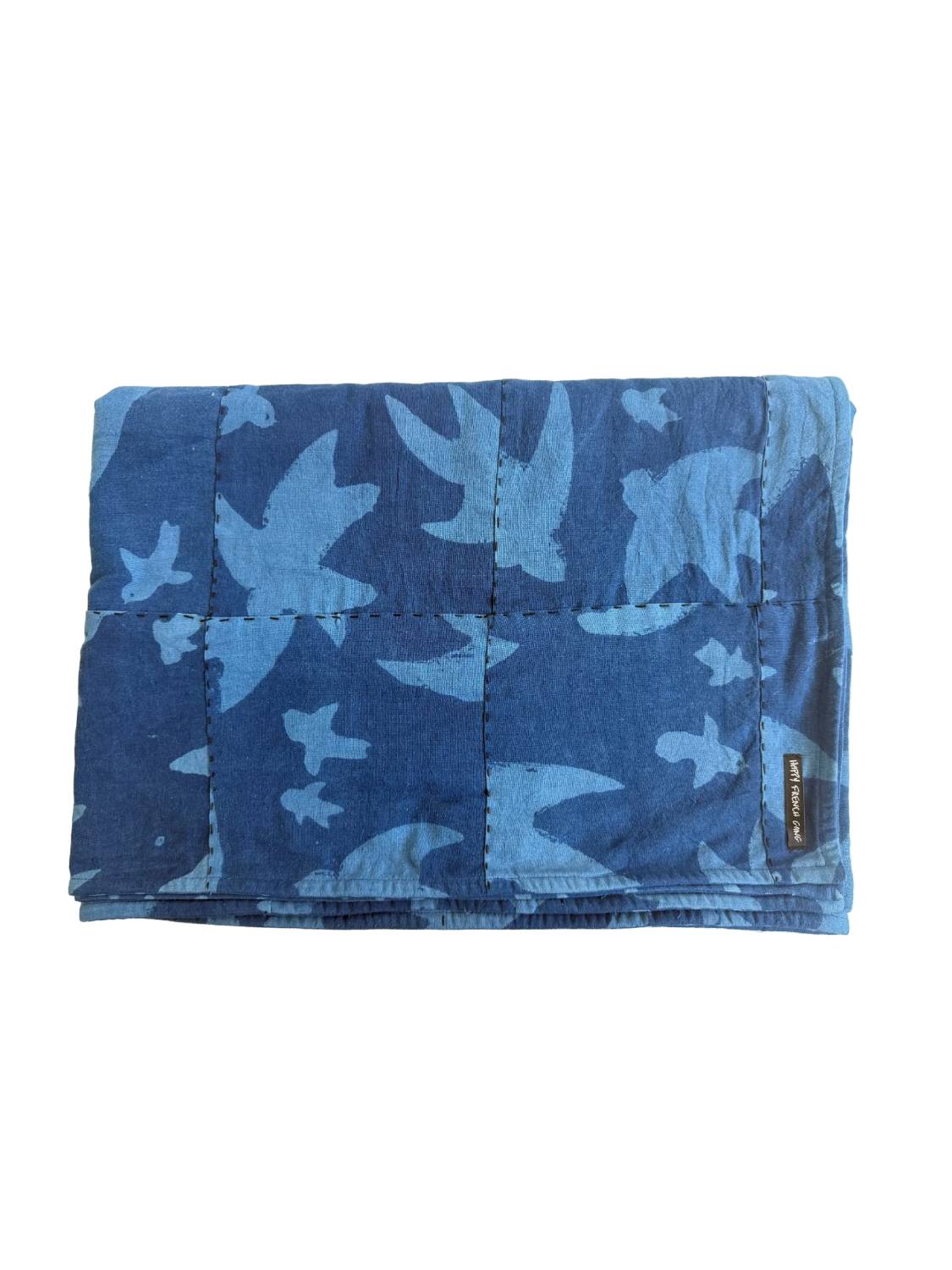 One of a Kind Indigo Liberté Quilt 75x55in