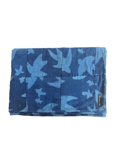 One of a Kind Indigo Liberté Quilt 75x55in