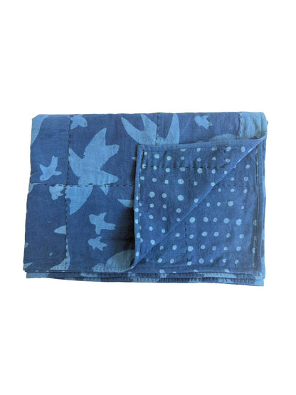One of a Kind Indigo Liberté Quilt 75x55in