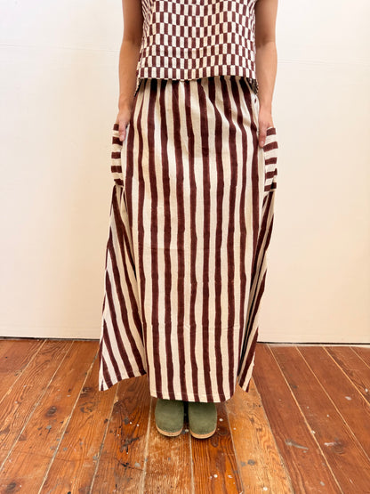 Tilda Skirt Brown Stripes