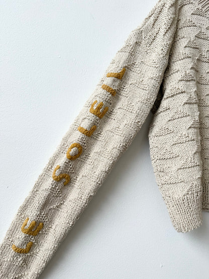 Le Soleil Brille Sweater, Hand Knit & Natural Dyes & Crochet Appliqué