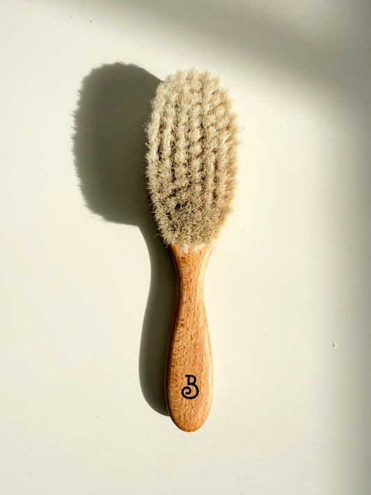 French Baby Brush - 100% natural ultra soft goat hair