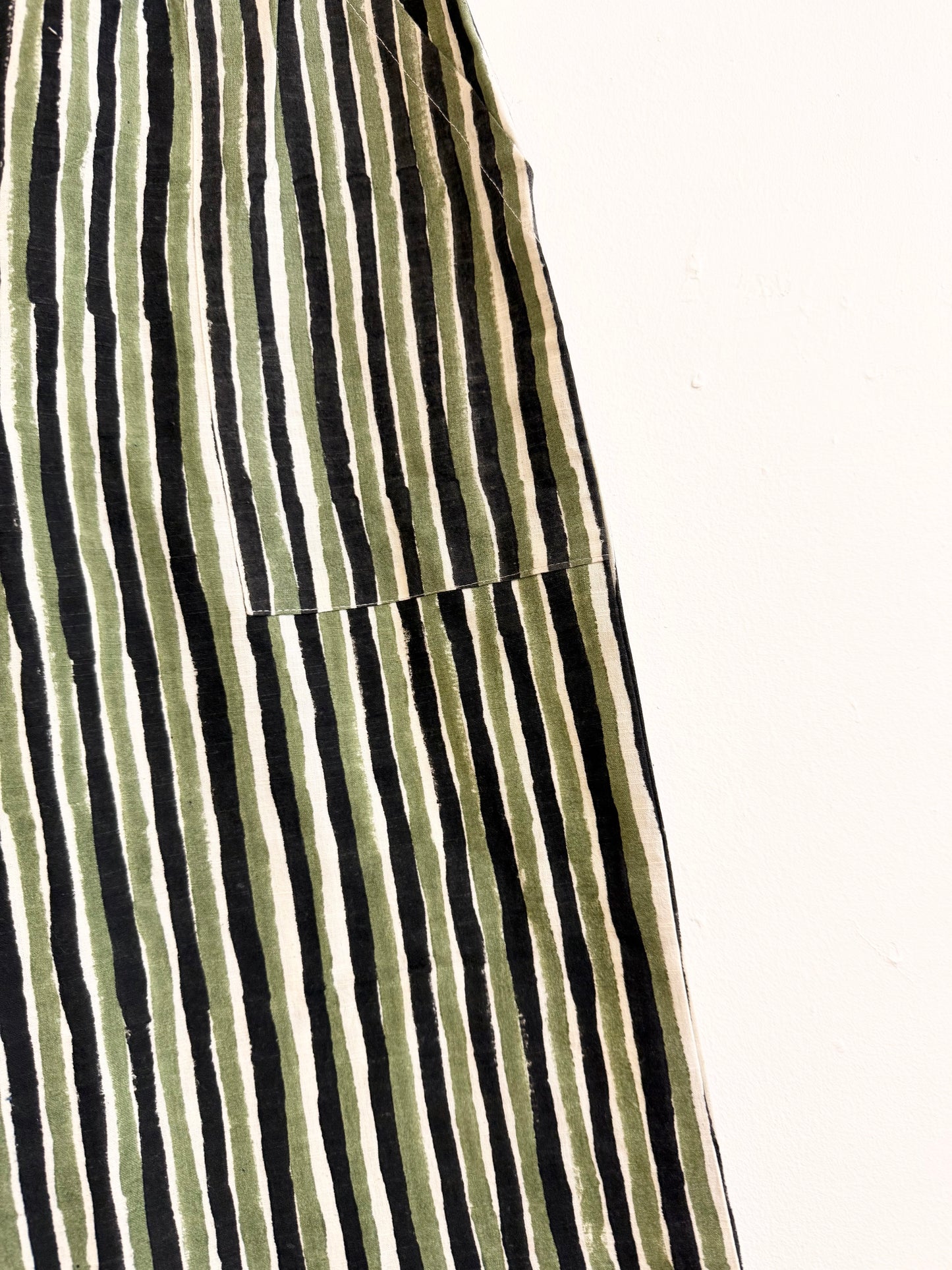Omar Black and Green Stripes Pants