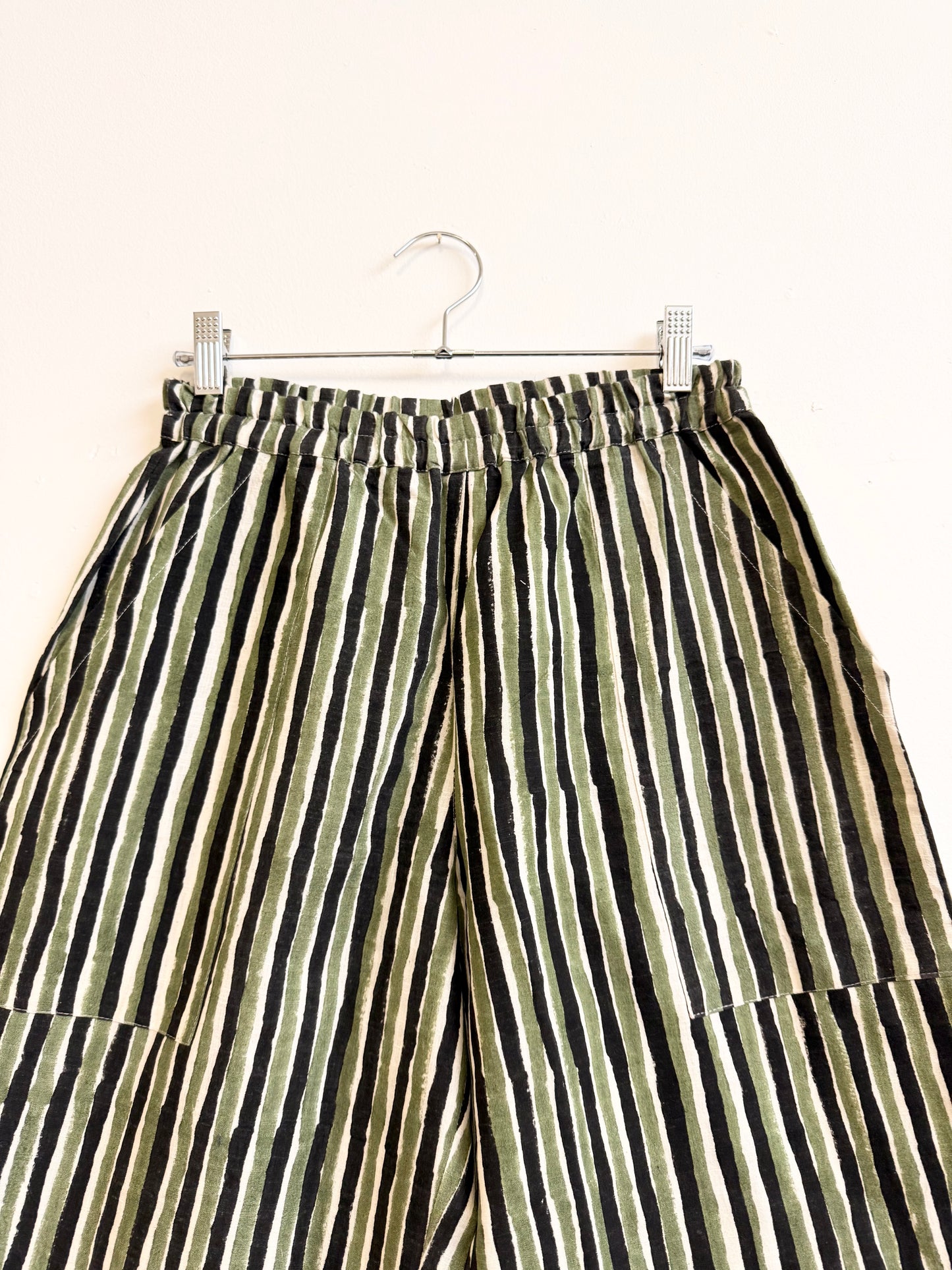 Omar Black and Green Stripes Pants