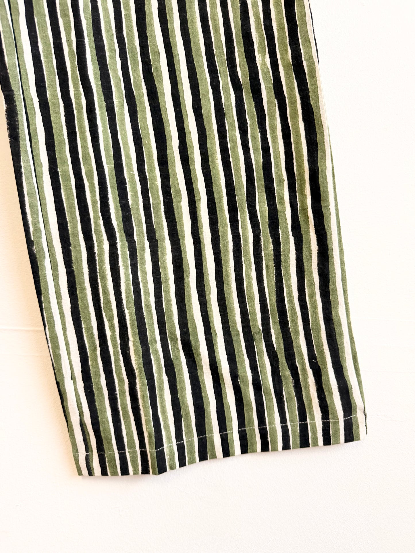 Omar Black and Green Stripes Pants