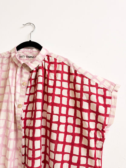 Elise Red and Pink Grid