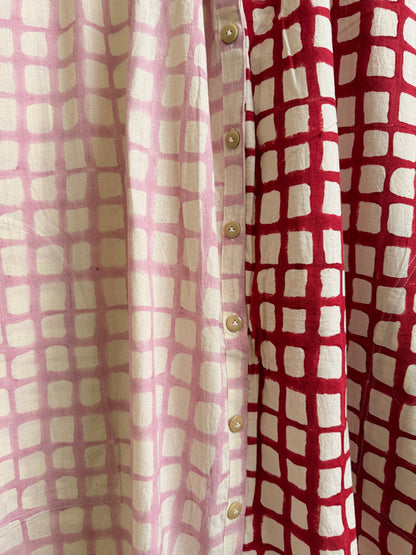 Elise Red and Pink Grid