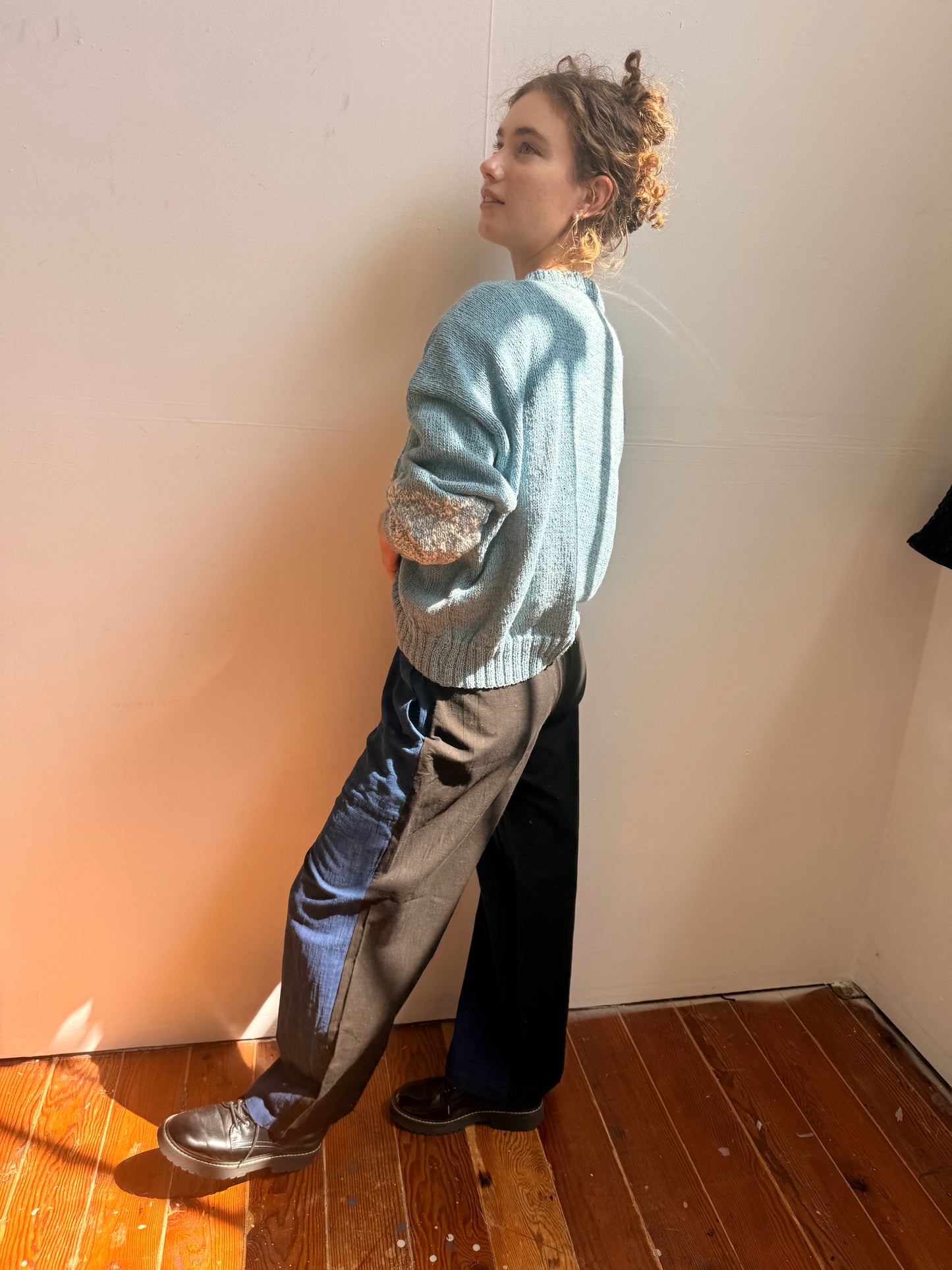 Carré Wool Sweater Blue & White
