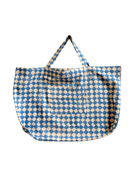 Weekend Tote Bag - Blue Losange