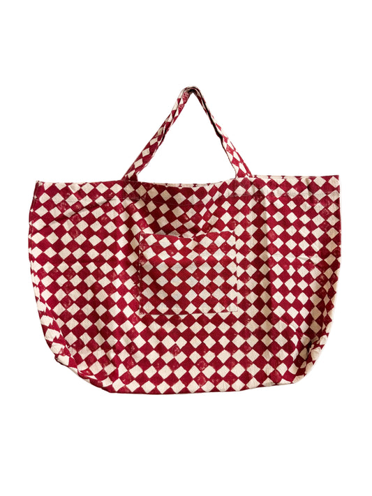 Weekend Tote Bag - Madder Losange