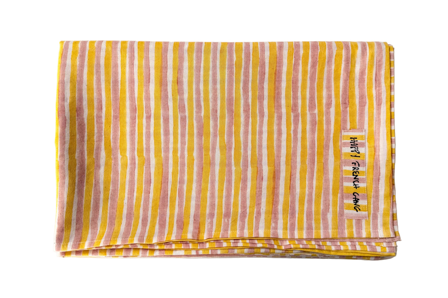 Large Rayé Throw Yellow and Camel - 90x68in