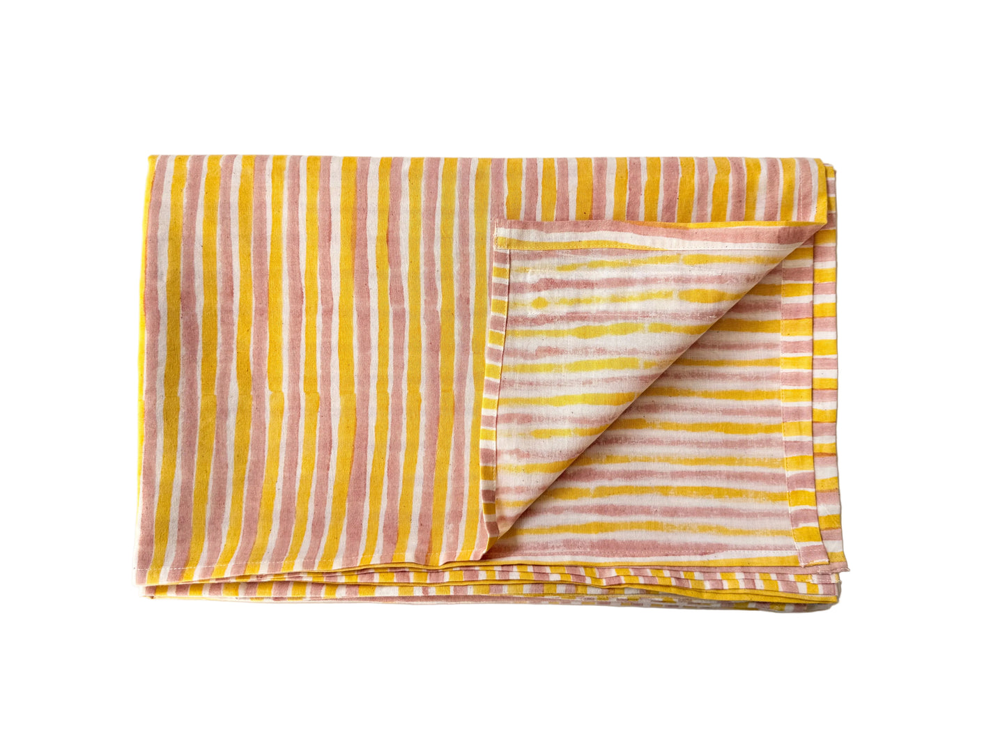 Large Rayé Throw Yellow and Camel - 90x68in