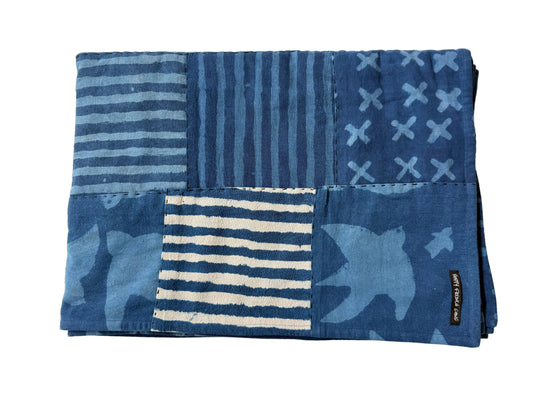 One of a Kind Indigo Quilt 75x55in