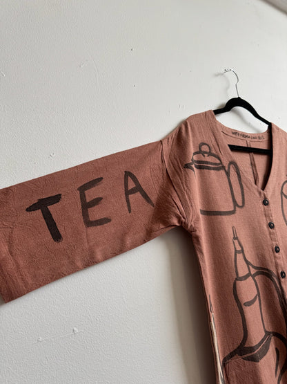#109 Hand-painted Jumpsuit M/L - Tea Time