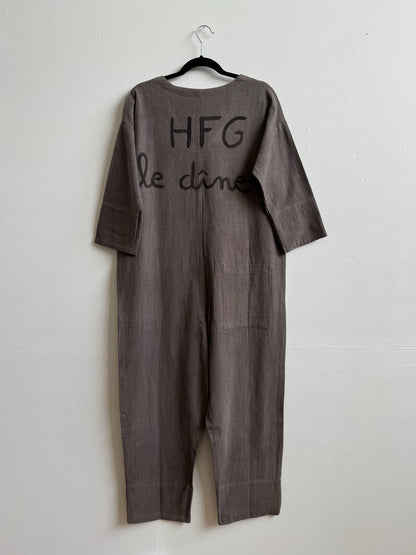 #108 Hand-painted Jumpsuit M/L - Le dîner