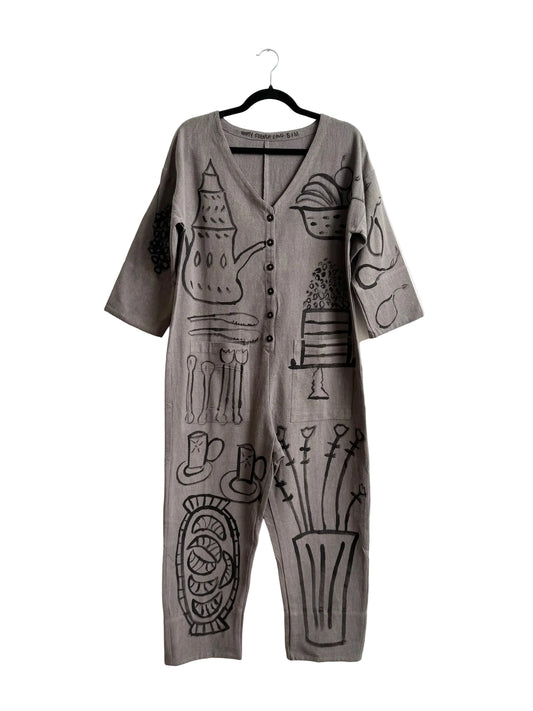 #107 Hand-painted Jumpsuit S/M - Le goûter