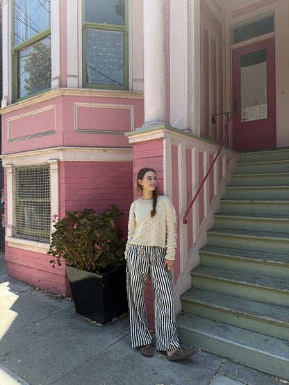 Le Soleil Brille Sweater, Hand Knit & Natural Dyes & Crochet Appliqué