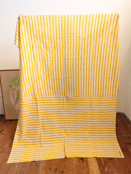 Large Rayé Light Throw Yellow- 90x68in