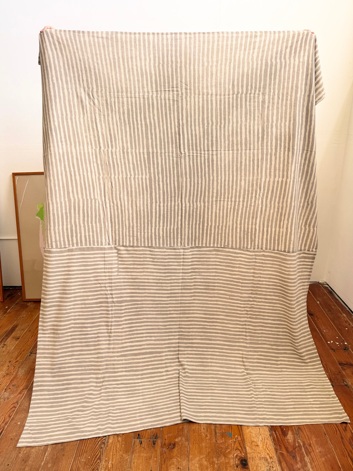 Throw / Bed Throw Rayé Grey - 90x68in