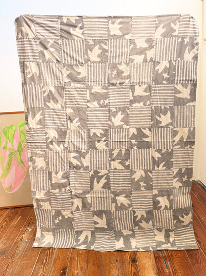 One of a Kind Grey Quilt 75x55in