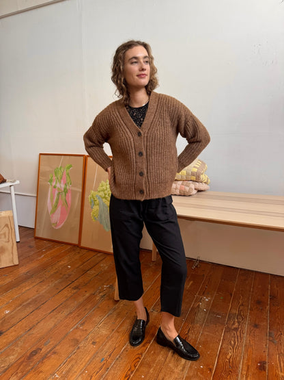 Caramel Gaston Cardigan, Undyed Aplaca
