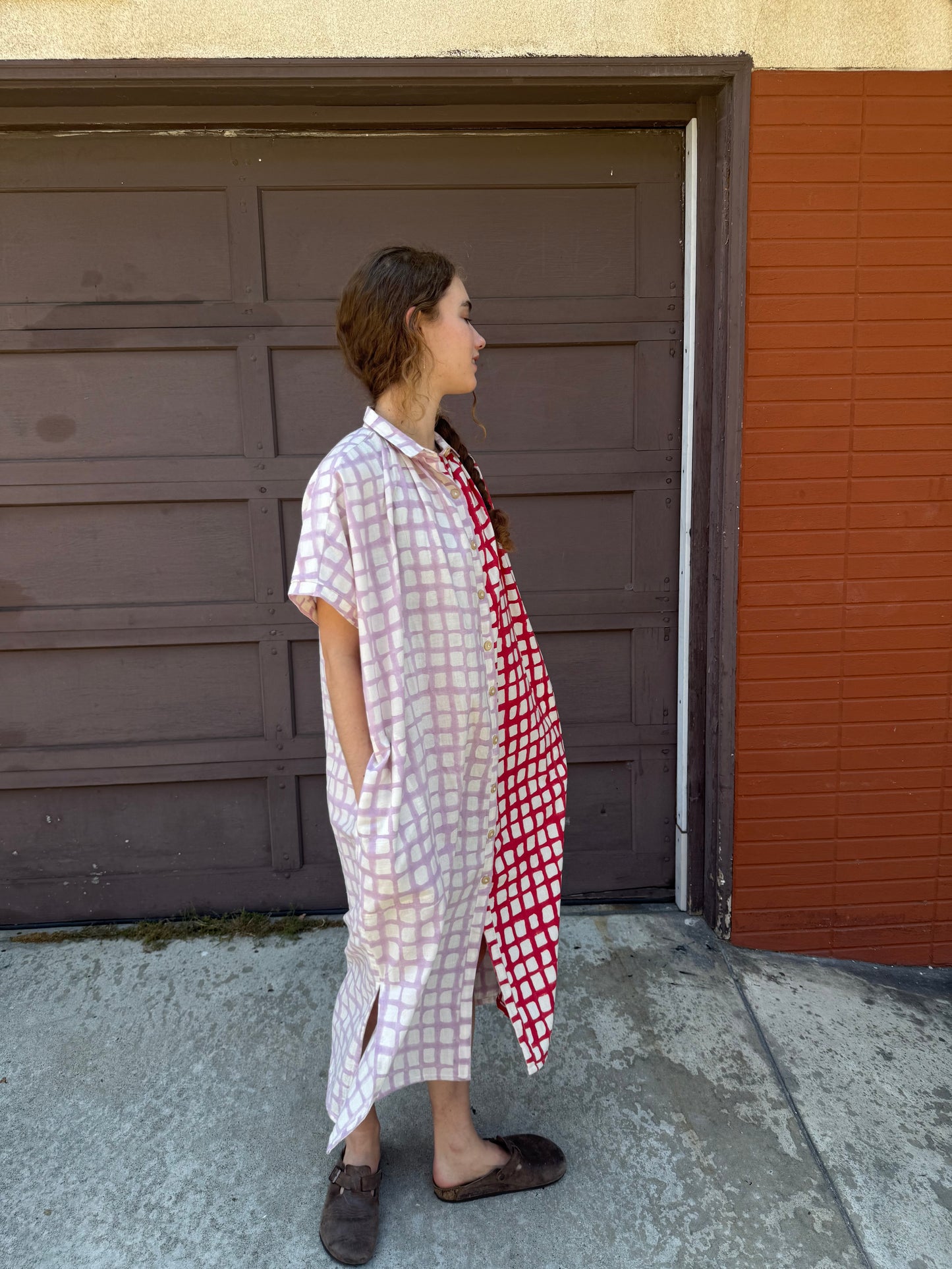 Elise Red and Pink Grid