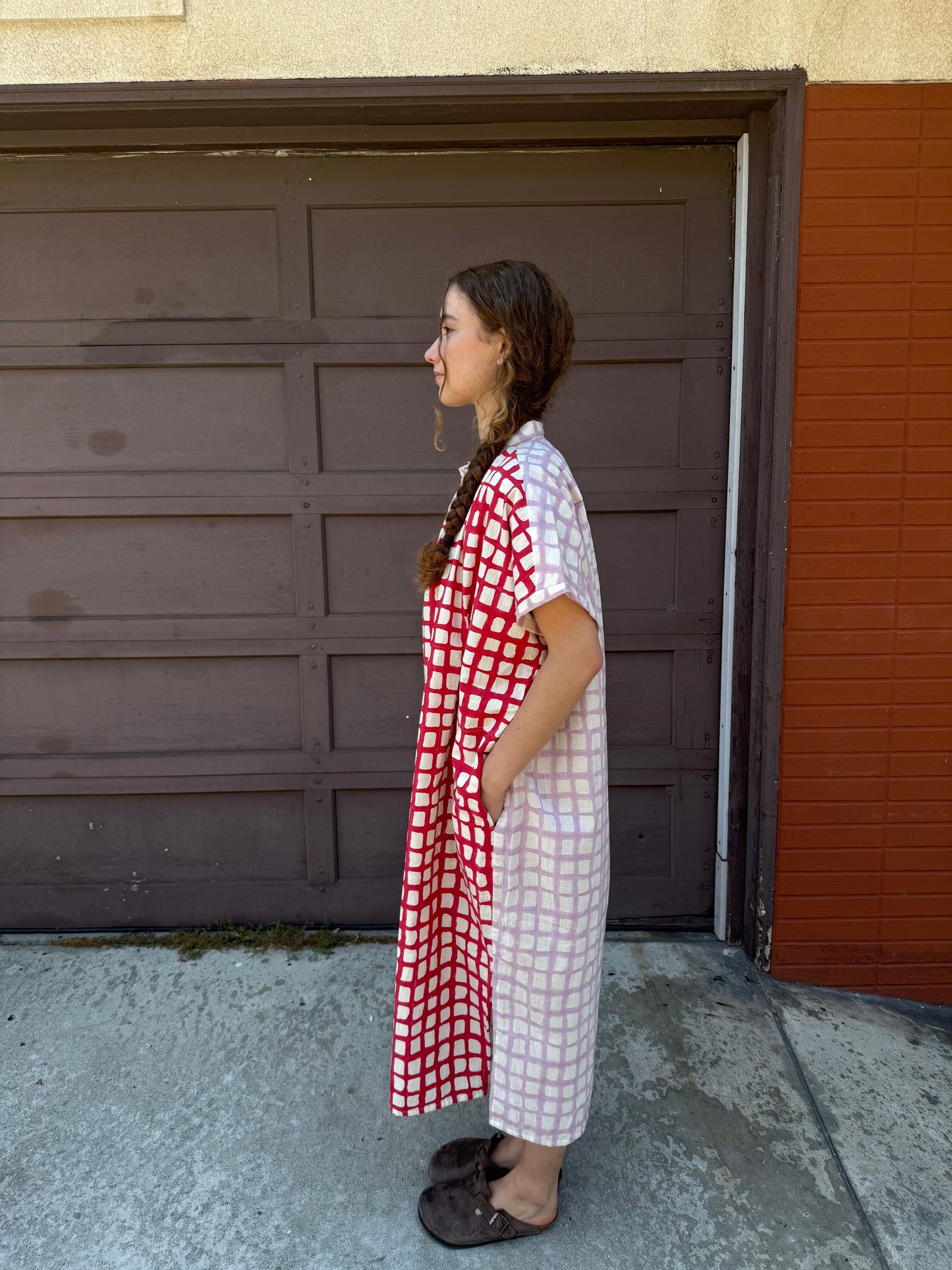 Elise Red and Pink Grid