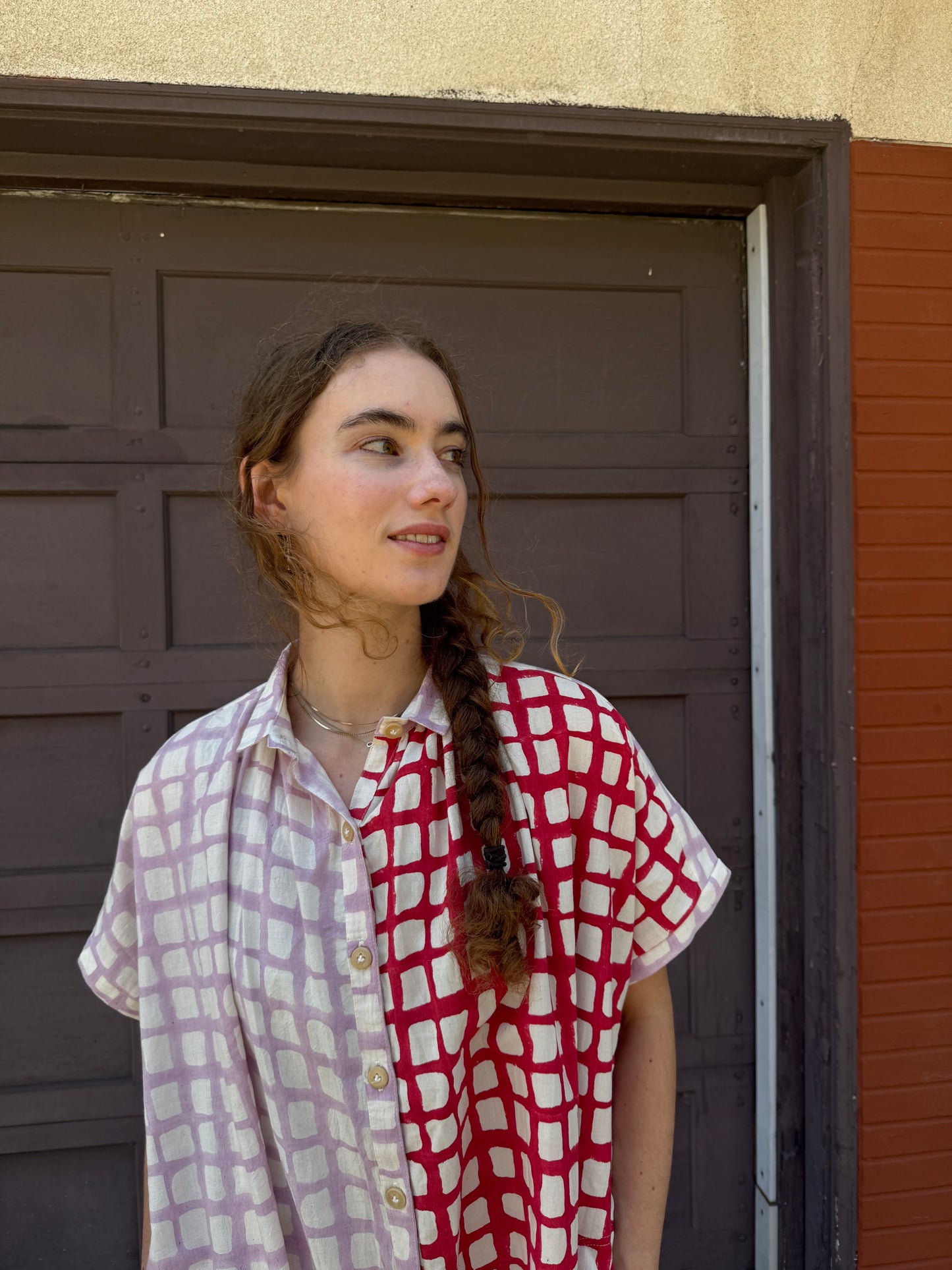 Elise Red and Pink Grid