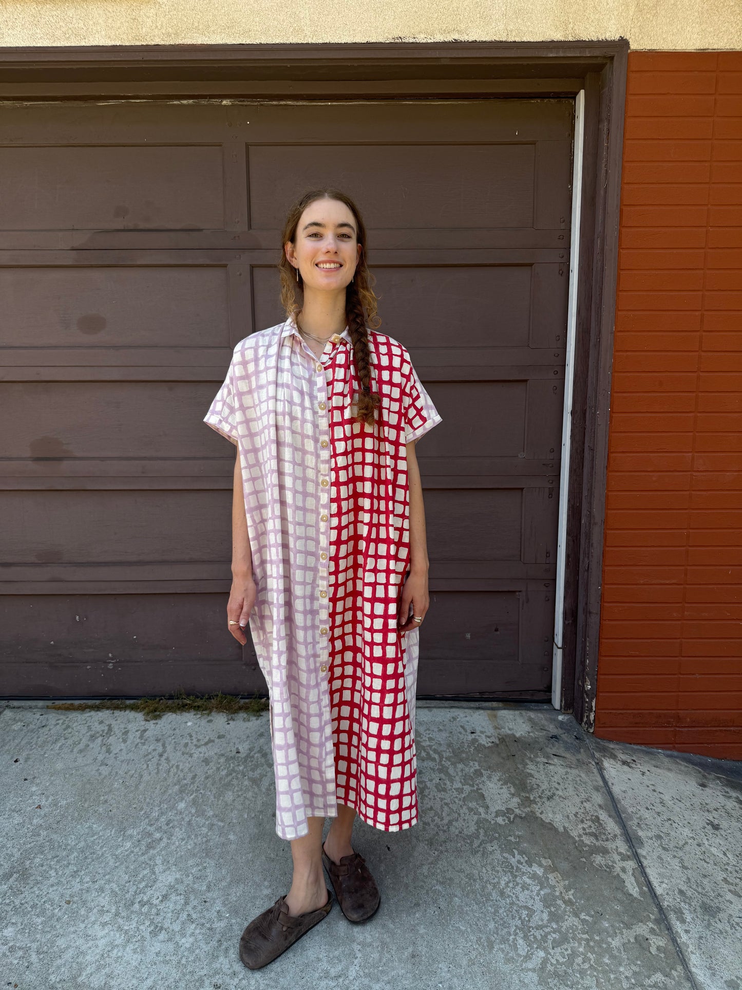 Elise Red and Pink Grid