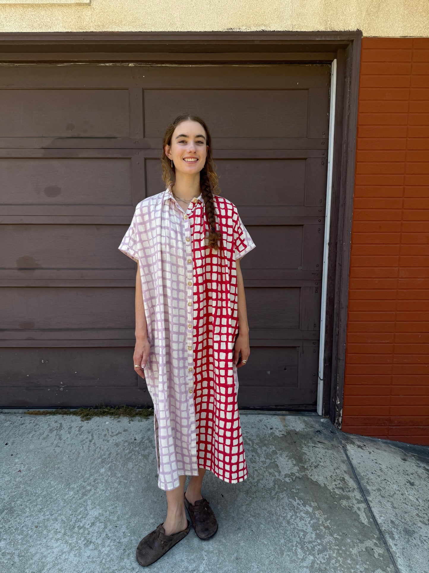 Elise Red and Pink Grid