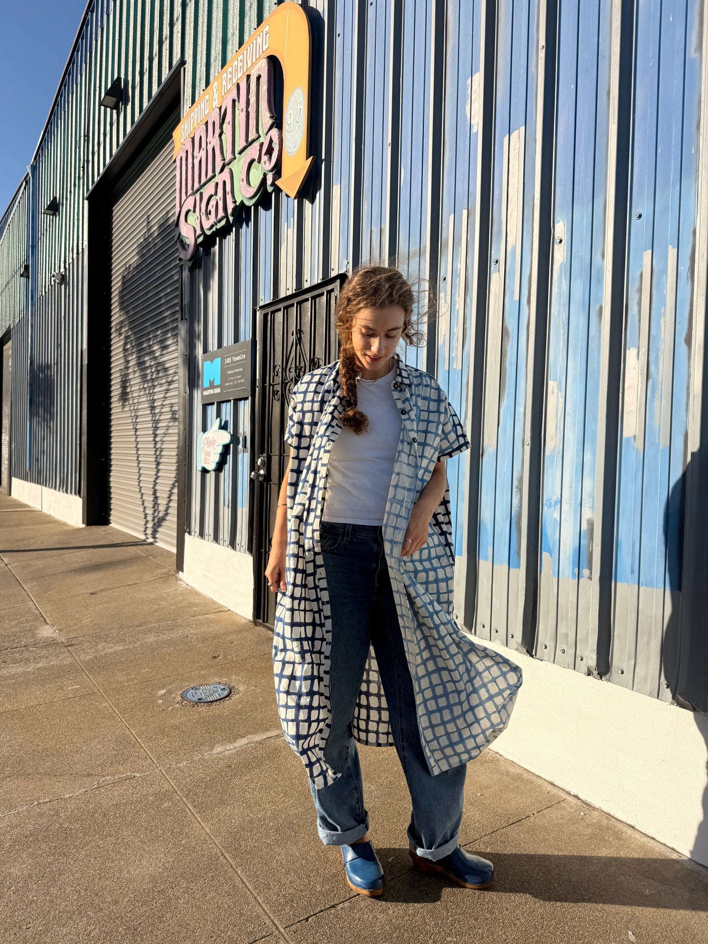 Elise Grid Dark & Light Blue