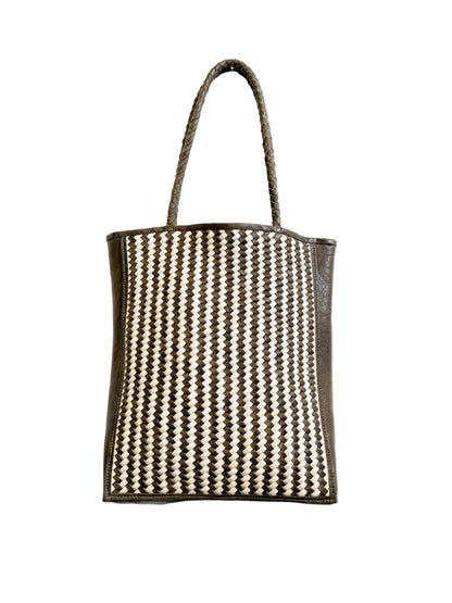 Darna Olive and White Tote Bag