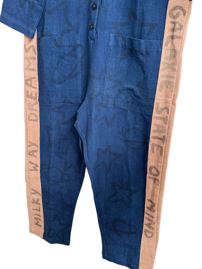 #116 Hand-painted Jumpsuit S/M - Space