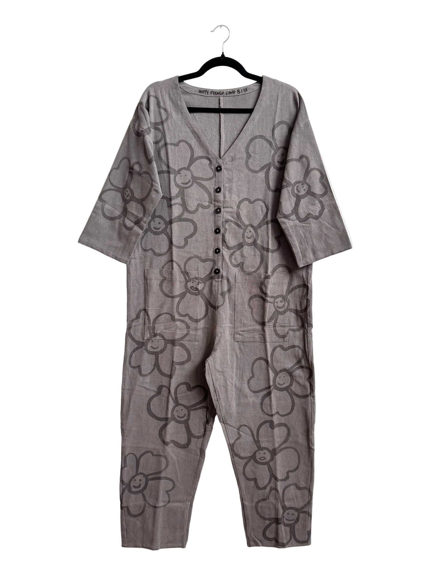 #117 Hand-painted Jumpsuit S/M - Les Fleurs