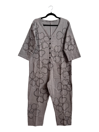 #117 Hand-painted Jumpsuit S/M - Les Fleurs