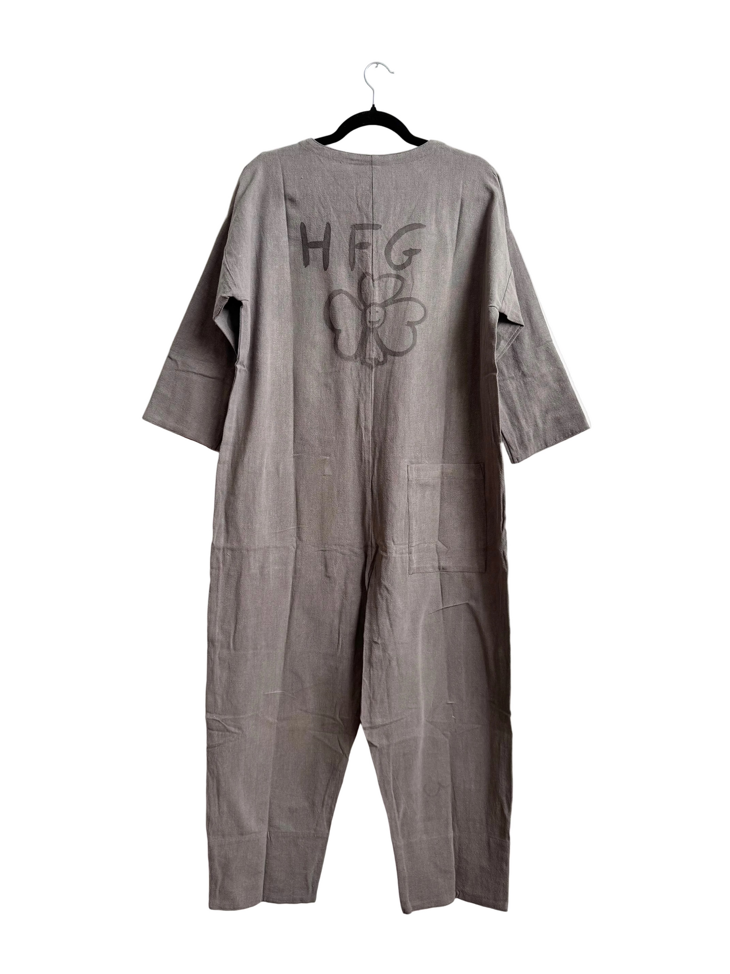 #118 Hand-painted Jumpsuit M/L - Les Fleurs