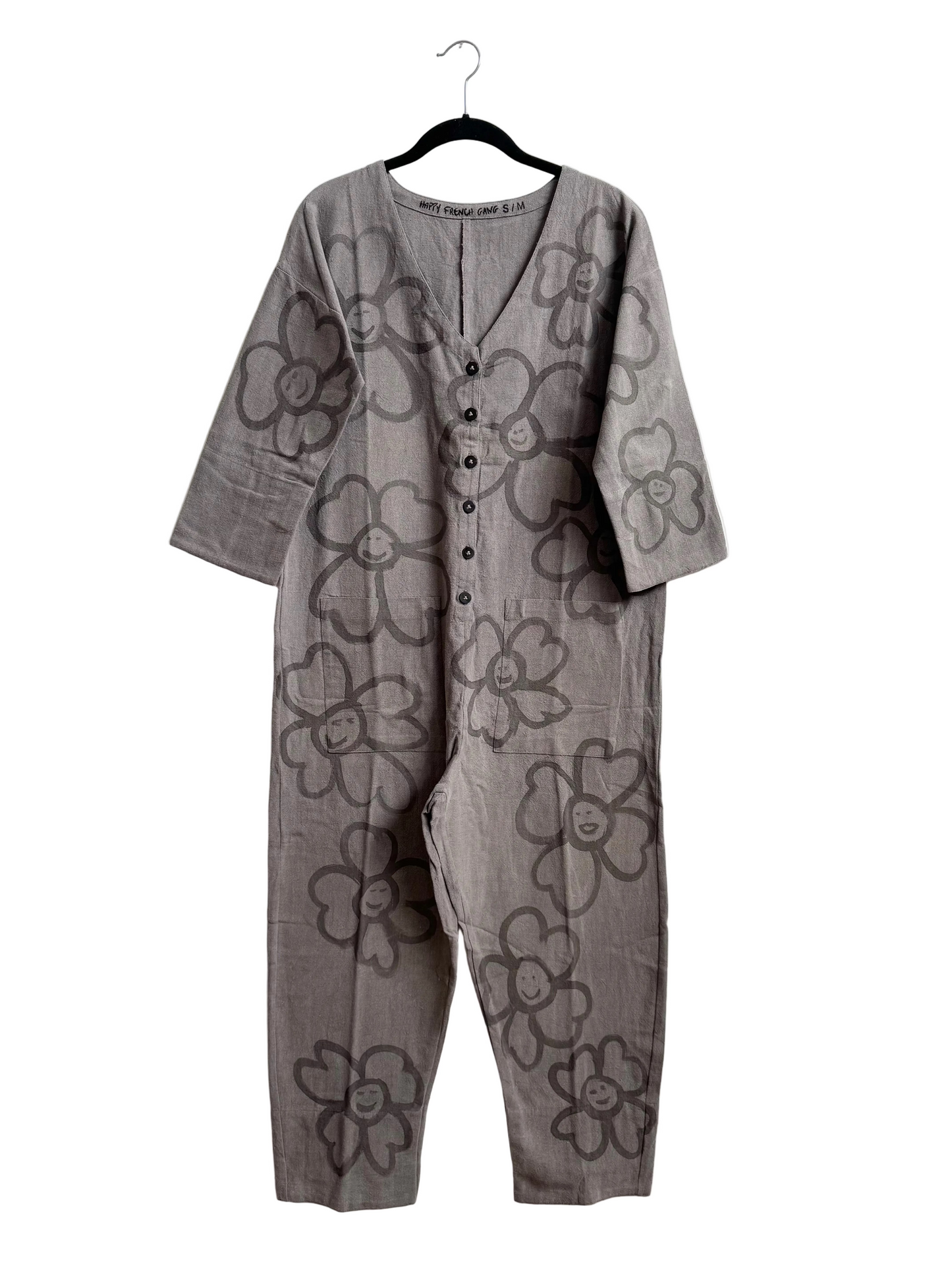 #119 Hand-painted Jumpsuit S/M - Les Fleurs