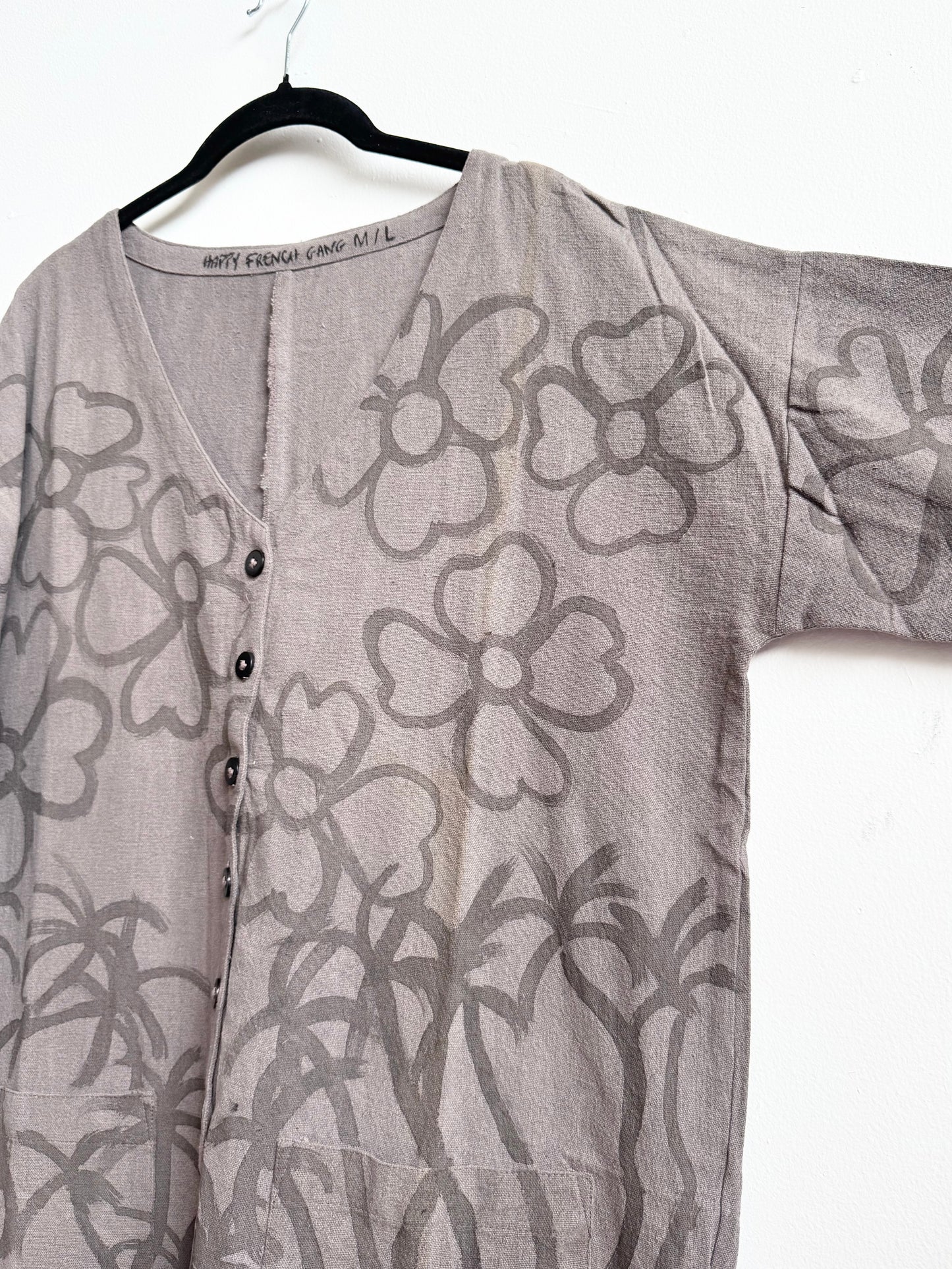 #120 Hand-painted Jumpsuit M/L - Garden