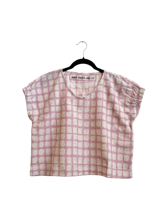 Zélia Top Pink Grid