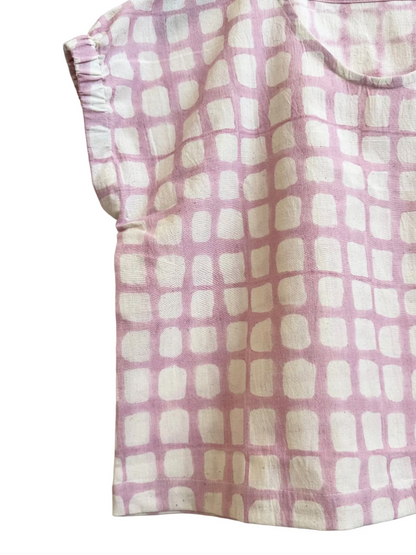 Zélia Top Pink Grid