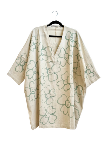 #124 Hand-painted Dress / Tunic - Les Fleurs