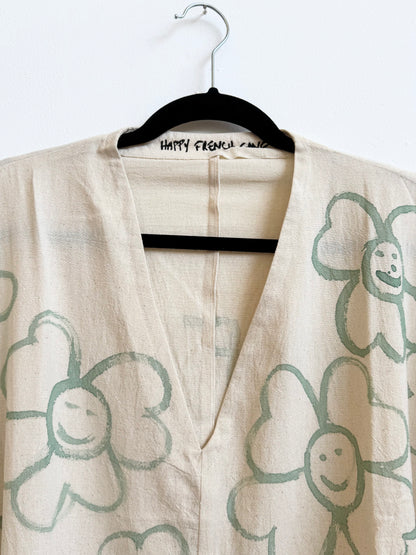 #124 Hand-painted Dress / Tunic - Les Fleurs