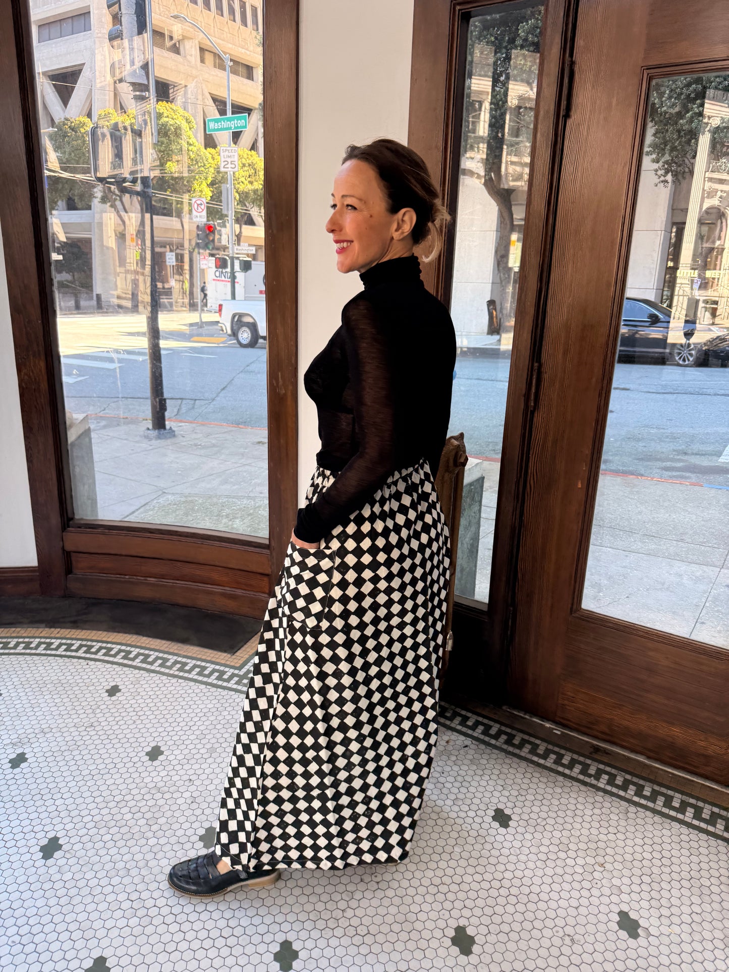 Tilda Skirt Black Losange