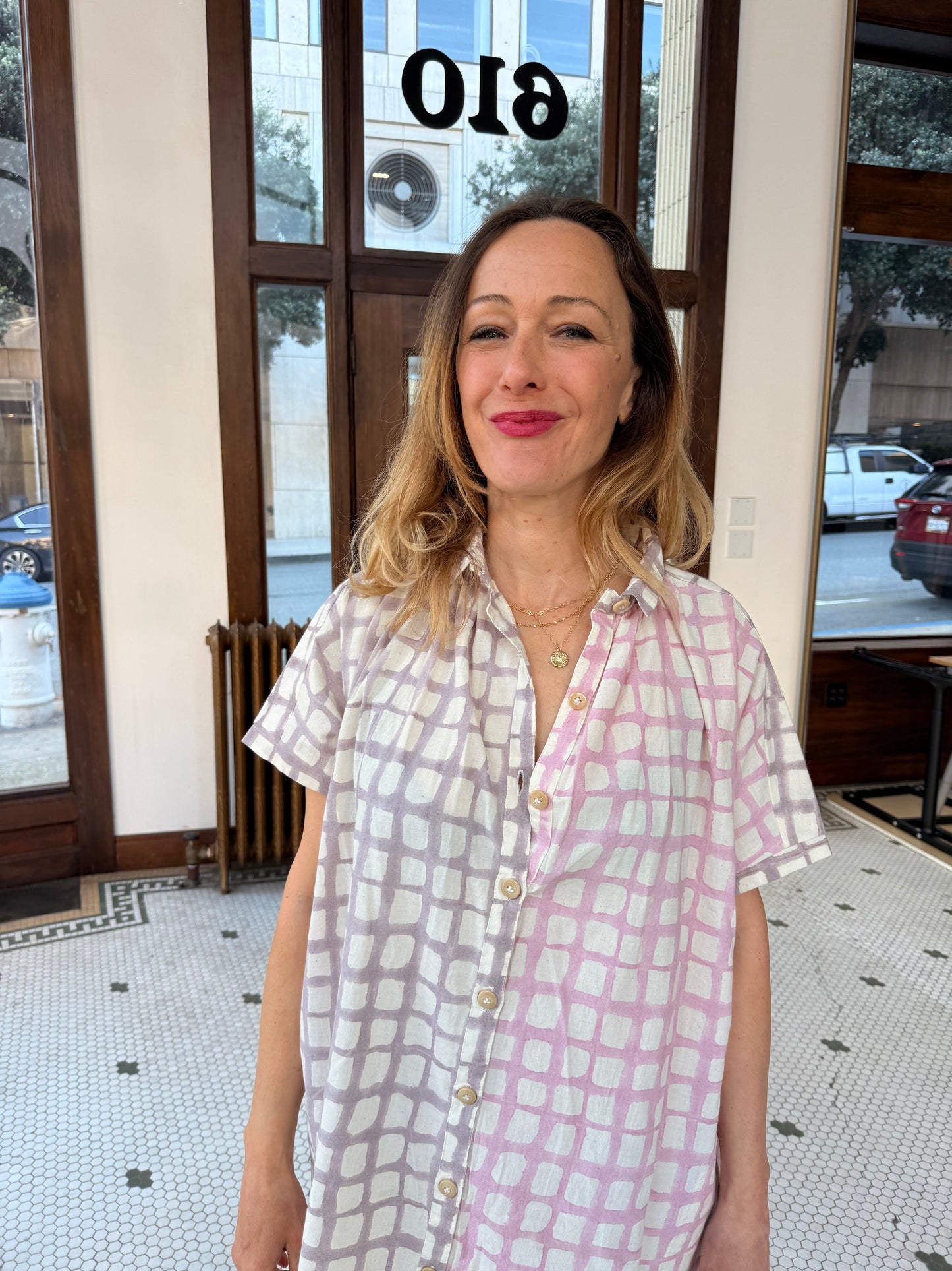 Elise Night Blue and Pink